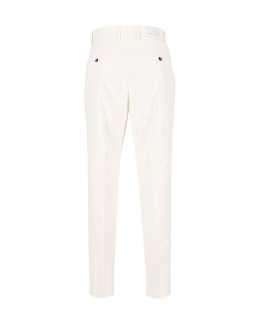 Eleventy White Casual Pants With Belt Loops for men