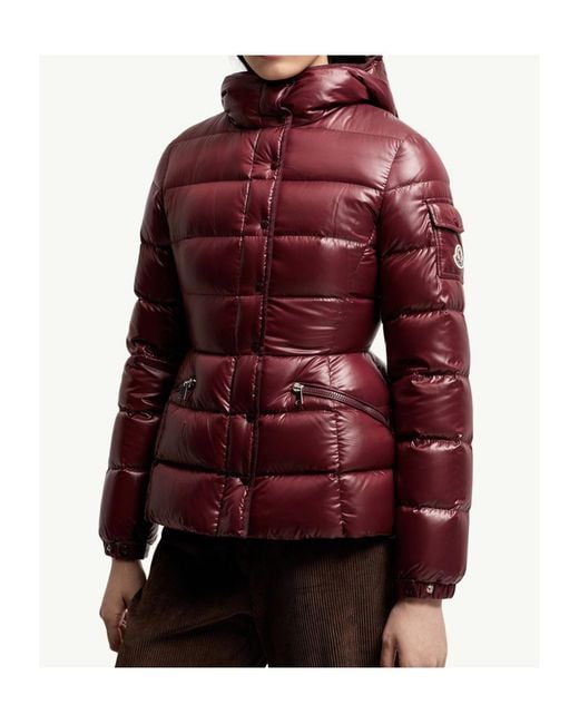 Moncler Red Barante Hooded Short Padded Jacket