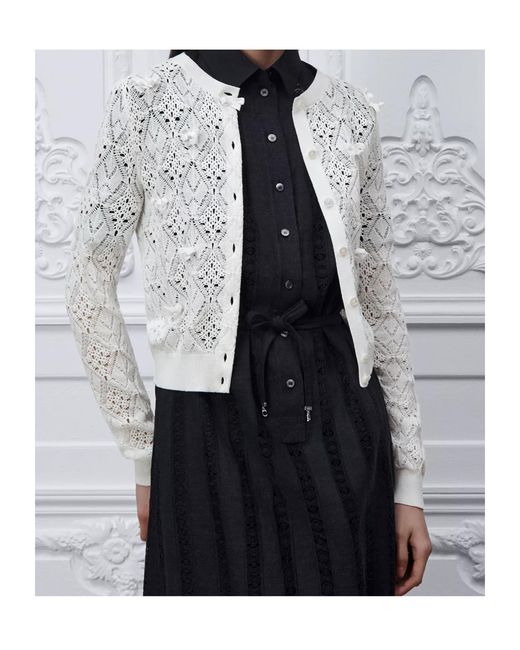 Dior White Iviera Embroidered Cardigan
