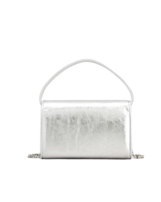 Roger Vivier White Pilgrim Embellished Micro Tote Bag