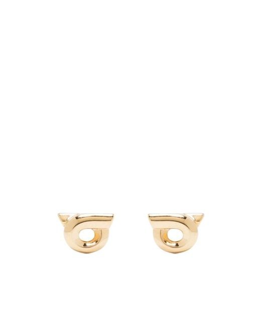 Ferragamo Metallic Carved Earrings