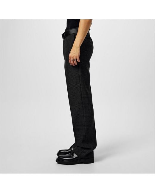 Prada Black Check Trousers for men