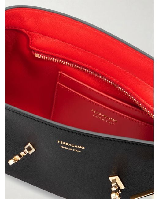 Ferragamo Black Hug Leather Shoulder Bag