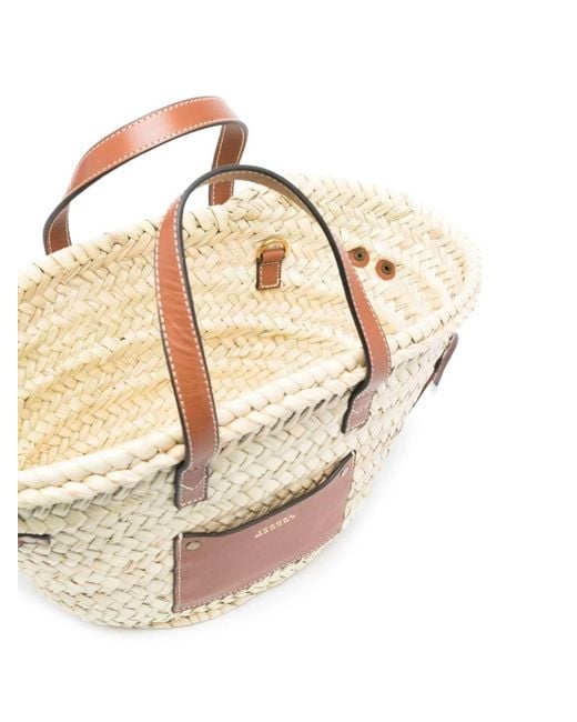 Isabel Marant Metallic Logo Embossed Tote Bag