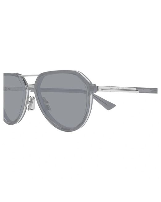 Bottega Veneta White Eyewear Aviator Sunglasses for men