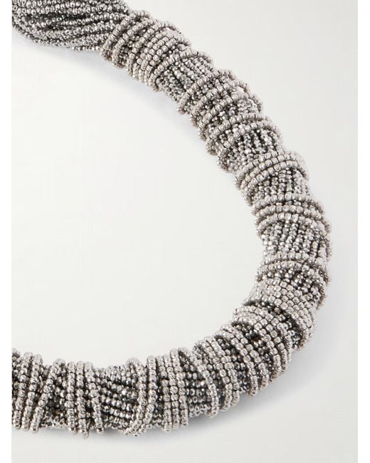 Brunello Cucinelli White Beaded Necklace