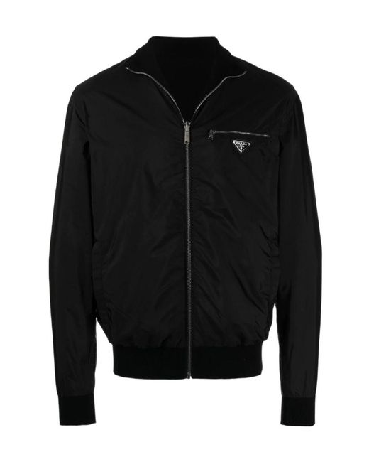 Prada Black Reversible Zip-Up Bomber Jacket for men