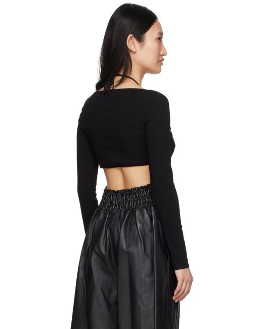 Rosetta Getty Black Long-Sleeved Blouse