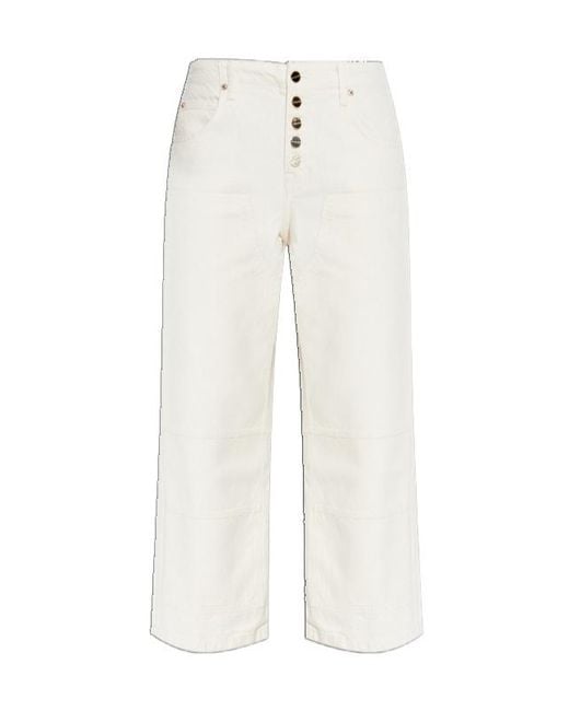 AllSaints White Button Jeans