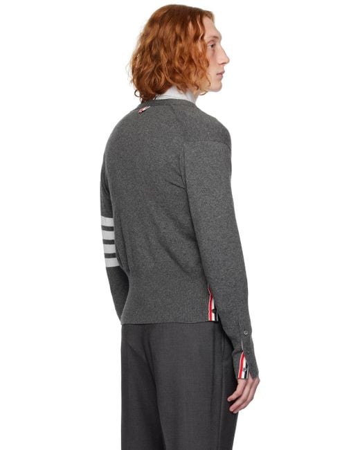 Thom Browne Blue Bar Stripe Cardigan for men