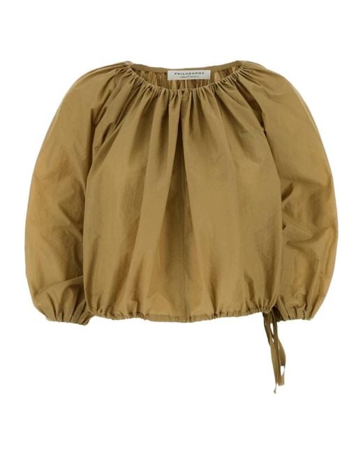 Philosophy Di Lorenzo Serafini Natural Cropped Blouse