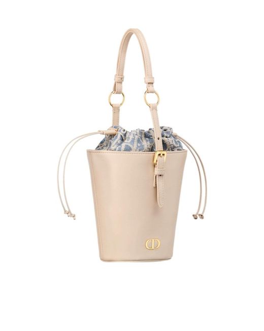 Dior White 30 Montaigne Mini Bucket Bag