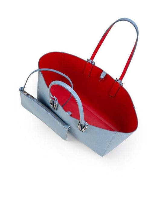 Christian Louboutin Blue Cabata Stud Detailed Small Tote Bag