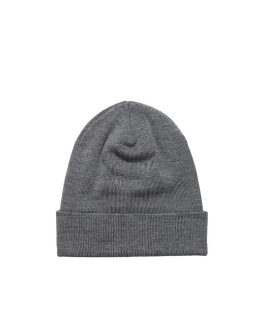 Balenciaga Gray Logo Patch Knit Beanie for men