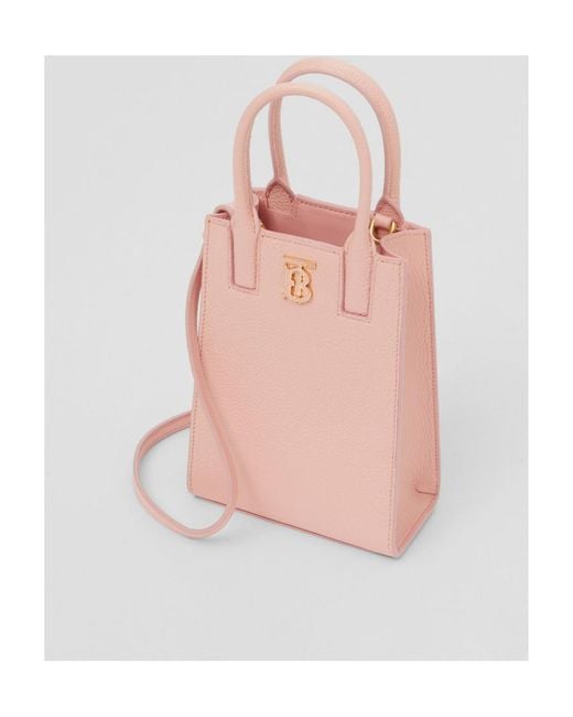 Burberry Pink Grain Leather Mini Frances Todd Shoulder Bag