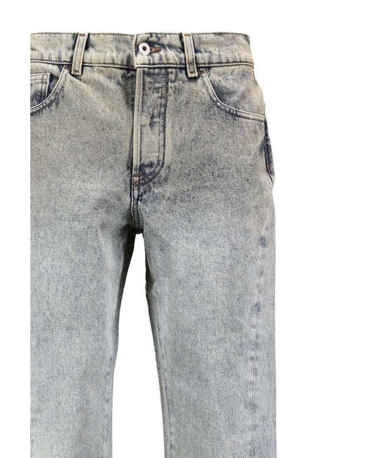 Off-White c/o Virgil Abloh Gray Washed Denim Straight-Leg Jeans