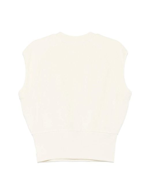 Closed White Ribbed-Trim Vest