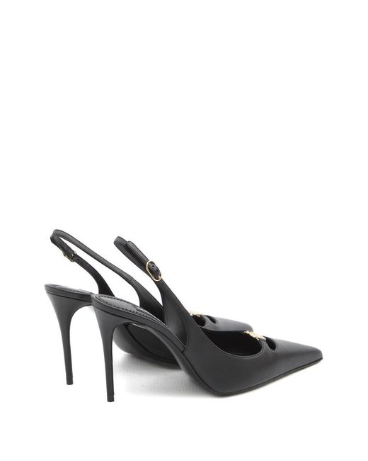 Dolce & Gabbana Metallic Pointed Toe Slingback Pumps