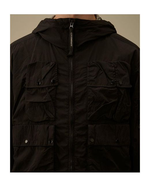 C P Company Black Chrome-R Goggle Jacket for men