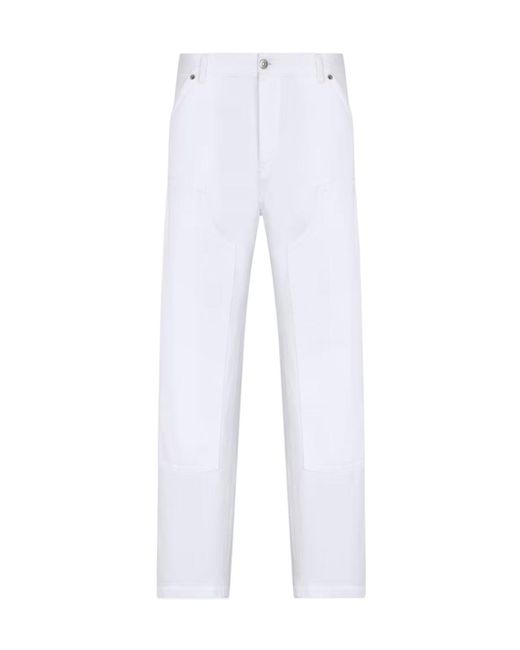 Dior White Carpenter Style Jeans for men