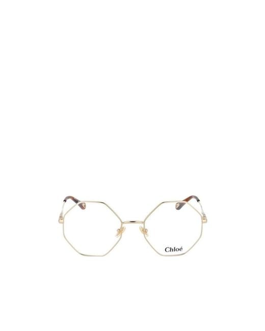 Chloé Natural Chloé Eyewear Octagonal Frame Glasses