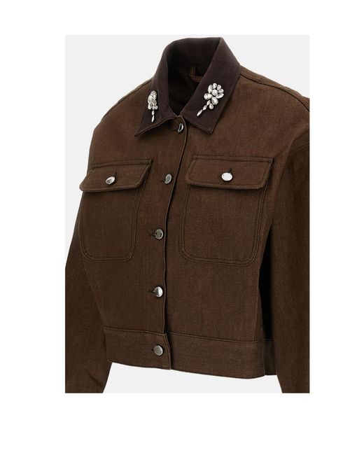 Simone Rocha Brown Long-Sleeved Casual Jacket