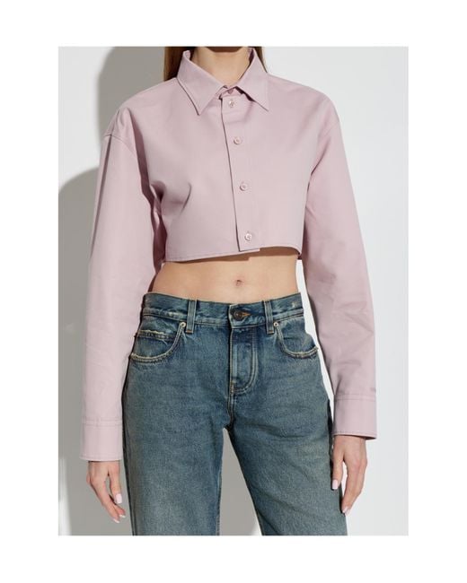 Balenciaga Pink Cropped Poplin Shirt