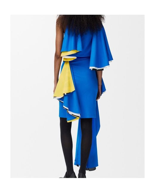Loewe Blue Jersey Draped Dress