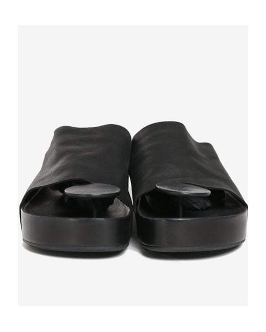 Uma Wang Brown Toe Round Head Slippers