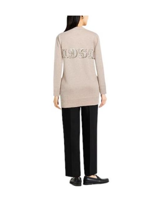Max Mara Natural Solid Wool Cardigan