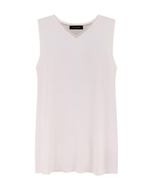 Fabiana Filippi Pink V-Neck Sleeveless Blouse
