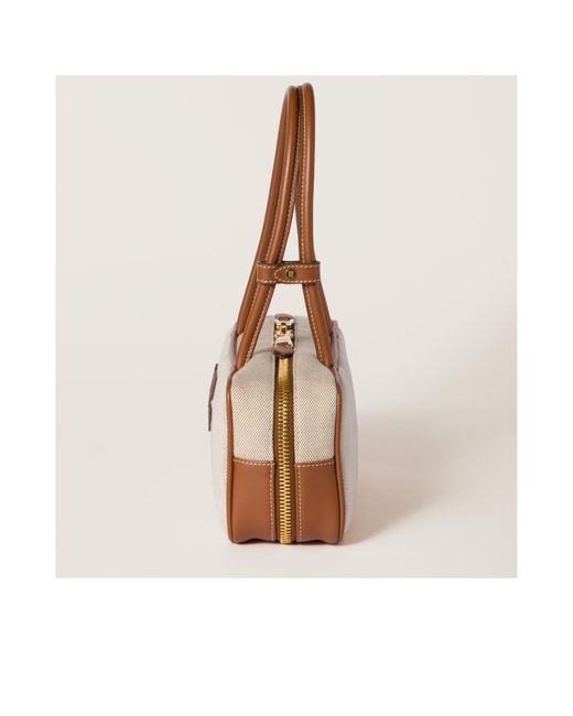 Miu Miu Natural Beau Zipped Tote Bag