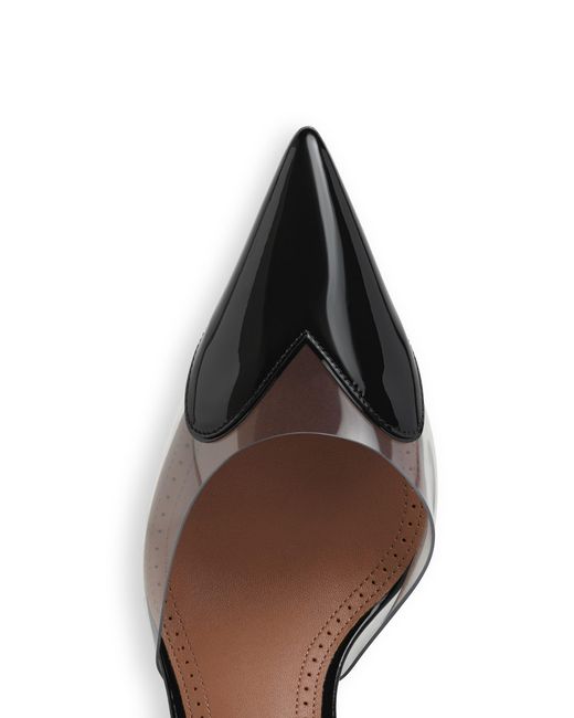 Alaïa Black Leather-Pvc Le Coeur Wedge Mules 90