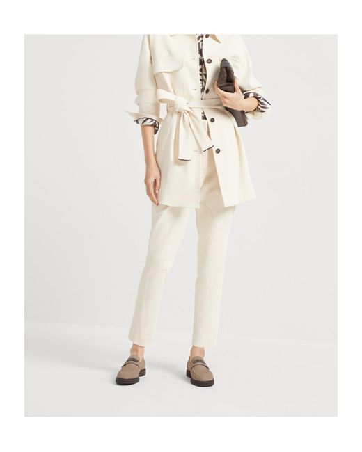 Brunello Cucinelli White Equestrian Trousers