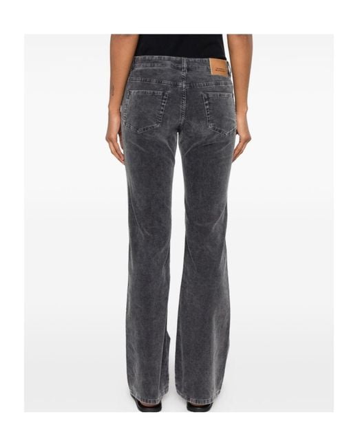 Isabel Marant Gray Kelly Corduroy Flared Trousers