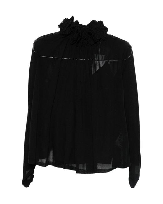 Zimmermann Black Long-Sleeved Blouse