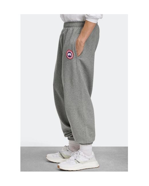 Canada Goose Gray Rove Logo-Patch Cotton Track Pants for men