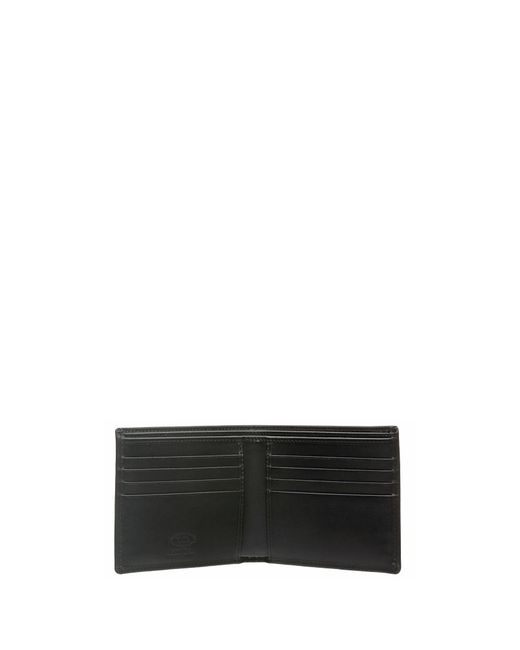 Tod's Black Foldover Leather Wallet for men