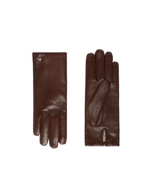 Max Mara Brown Nappa Leather Gloves