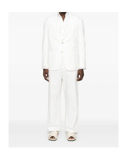 Eleventy White Single-Breasted Blazer for men