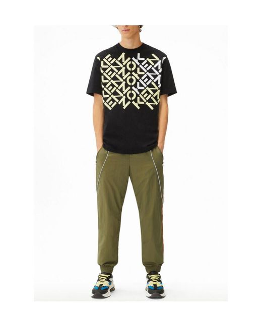 KENZO Black Graphic Logo Print T-Shirt for men