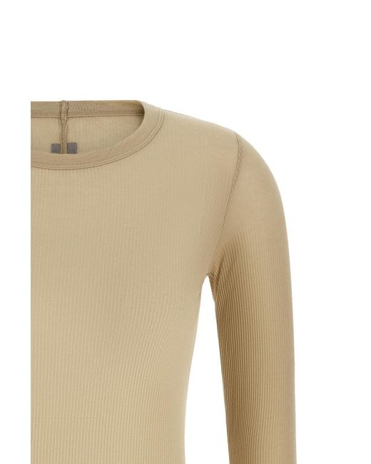 Rick Owens Natural Rib Ls T T-Shirt