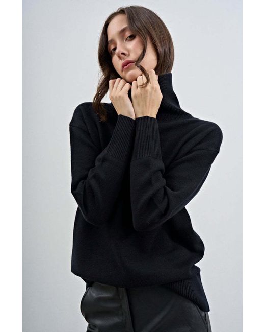 Joseph Black Roll-Neck Long Sleeved Jumper