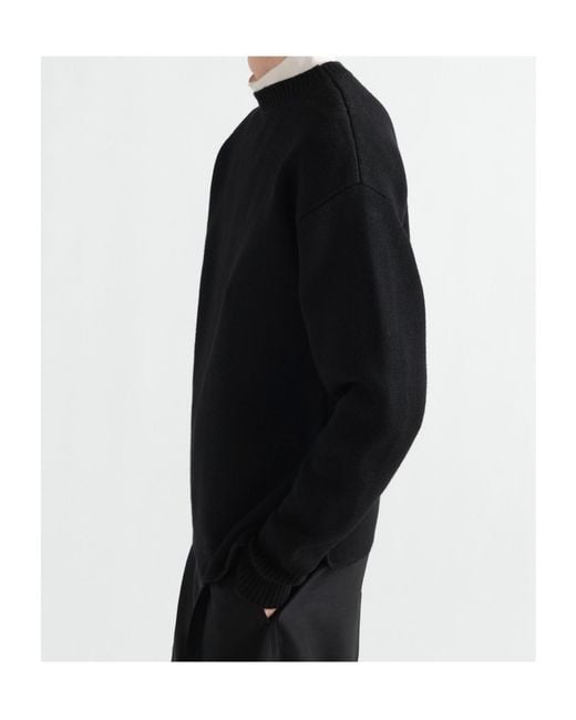 Lemaire Black Boat-Neck Sweater for men