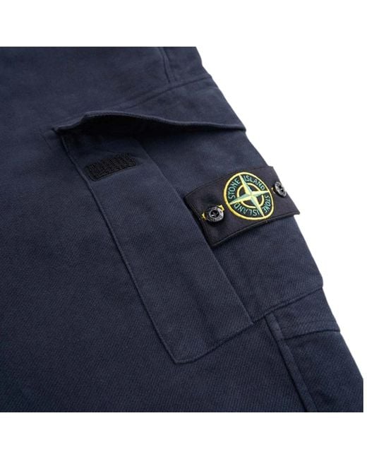 Stone Island Blue Logo Casual Pants for men