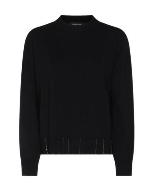 Fabiana Filippi Black Ribbed Hem Knitted Sweater