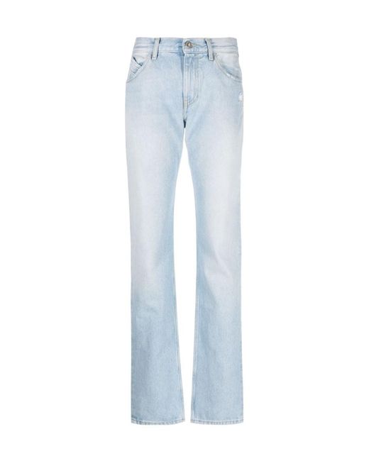 The Attico Blue The Straight Leg Girlfriend Jeans
