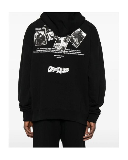Off-White c/o Virgil Abloh Black Graphic-Print Hoodie for men