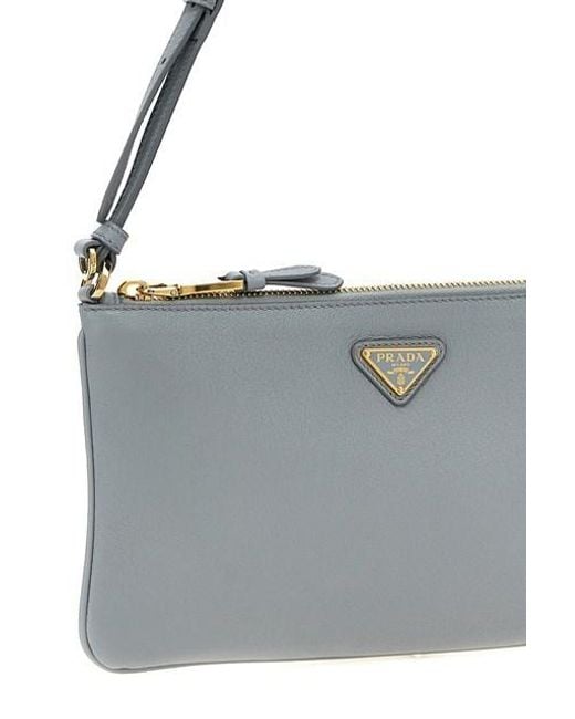 Prada White Leather Pouch