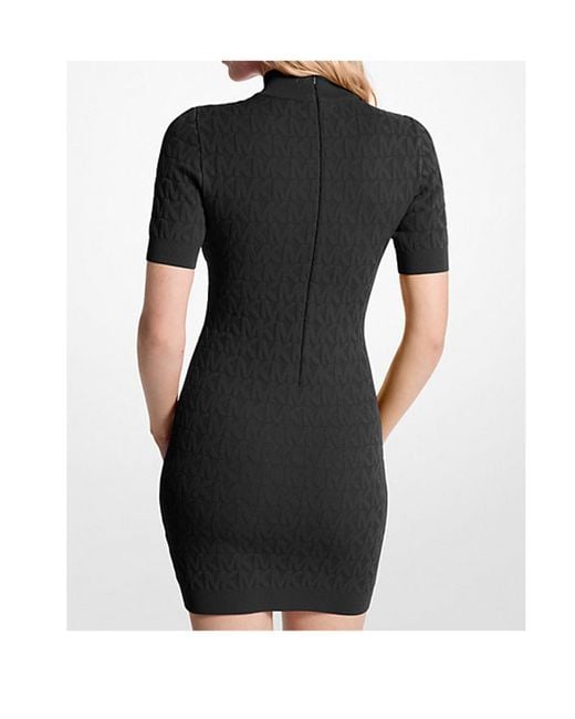Michael Kors Black Logo Jacquard Knit Dress